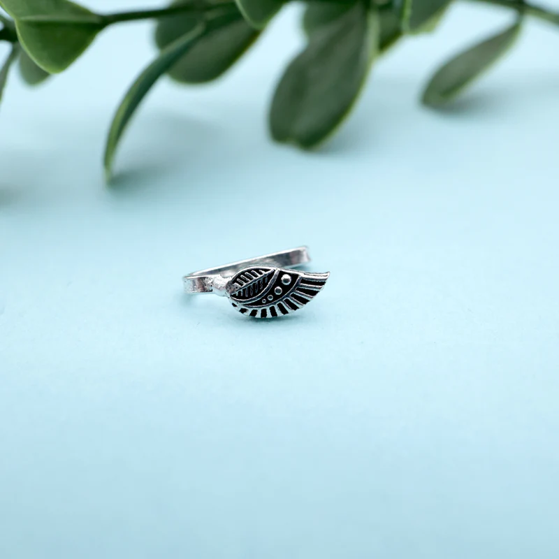 German Silver Oxidised Leaf Clip Nosepin